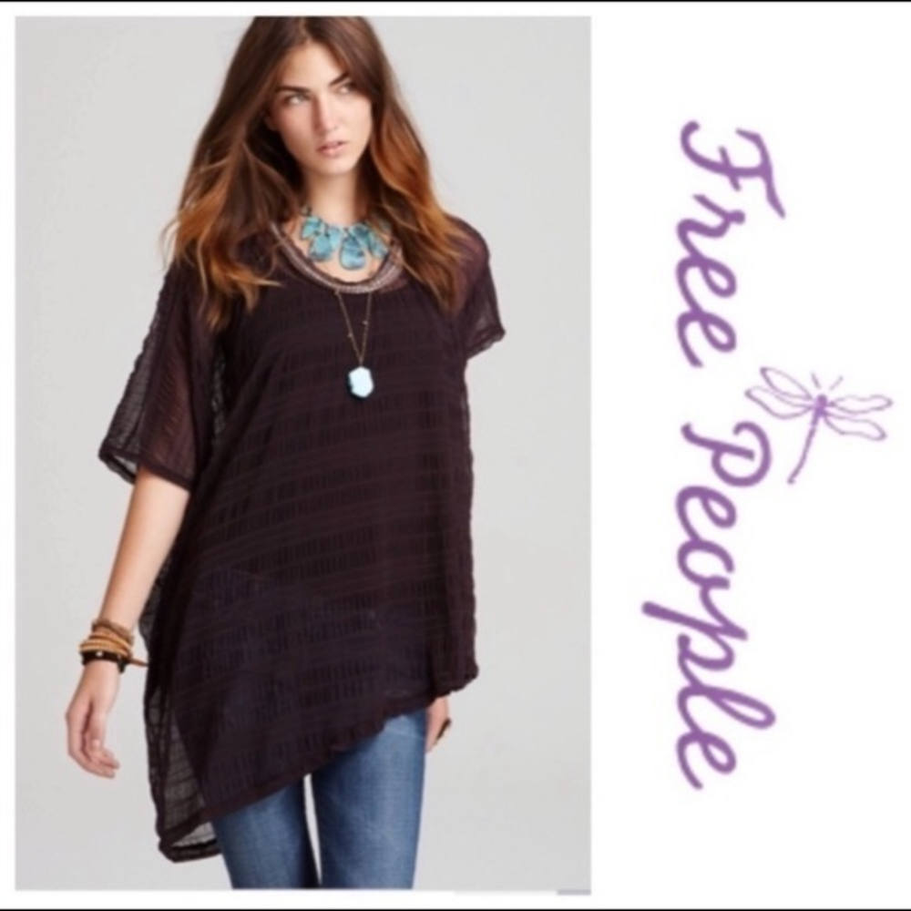 Free People Dark Tunic Top
